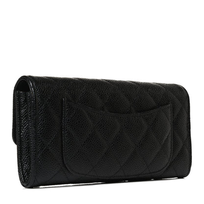 Chanel Caviar Quilted Large Gusset Flap Wallet Black 5 of 22