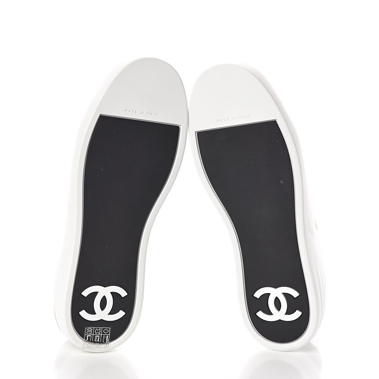 Calfskin CC Sneakers 36.5 Black White
