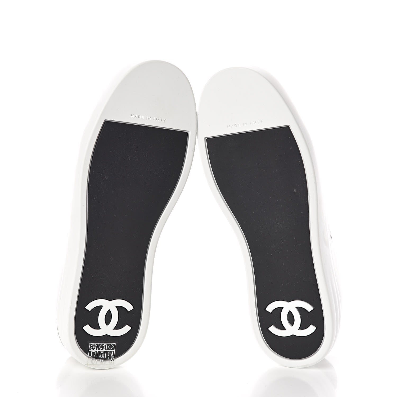 Chanel Calfskin CC Sneakers 36.5 Black White 7 of 8