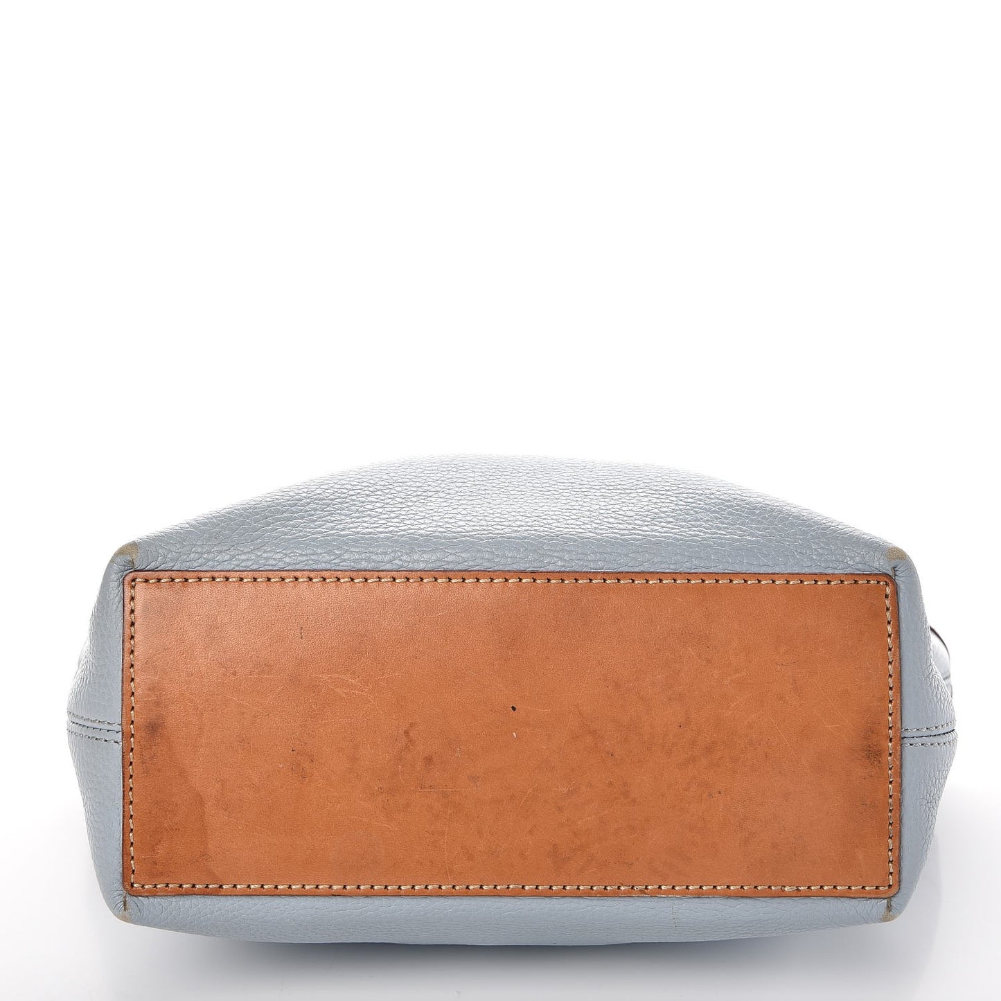 Drummed Calfskin Small Open Tote Blue