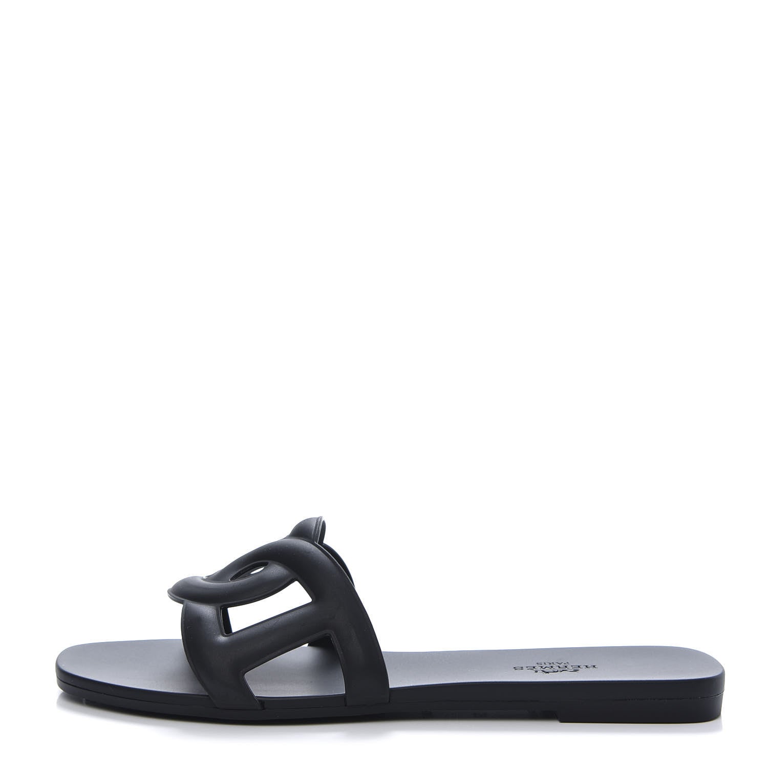 Hermes Rubber Aloha Sandals 37 Black 1 of 9