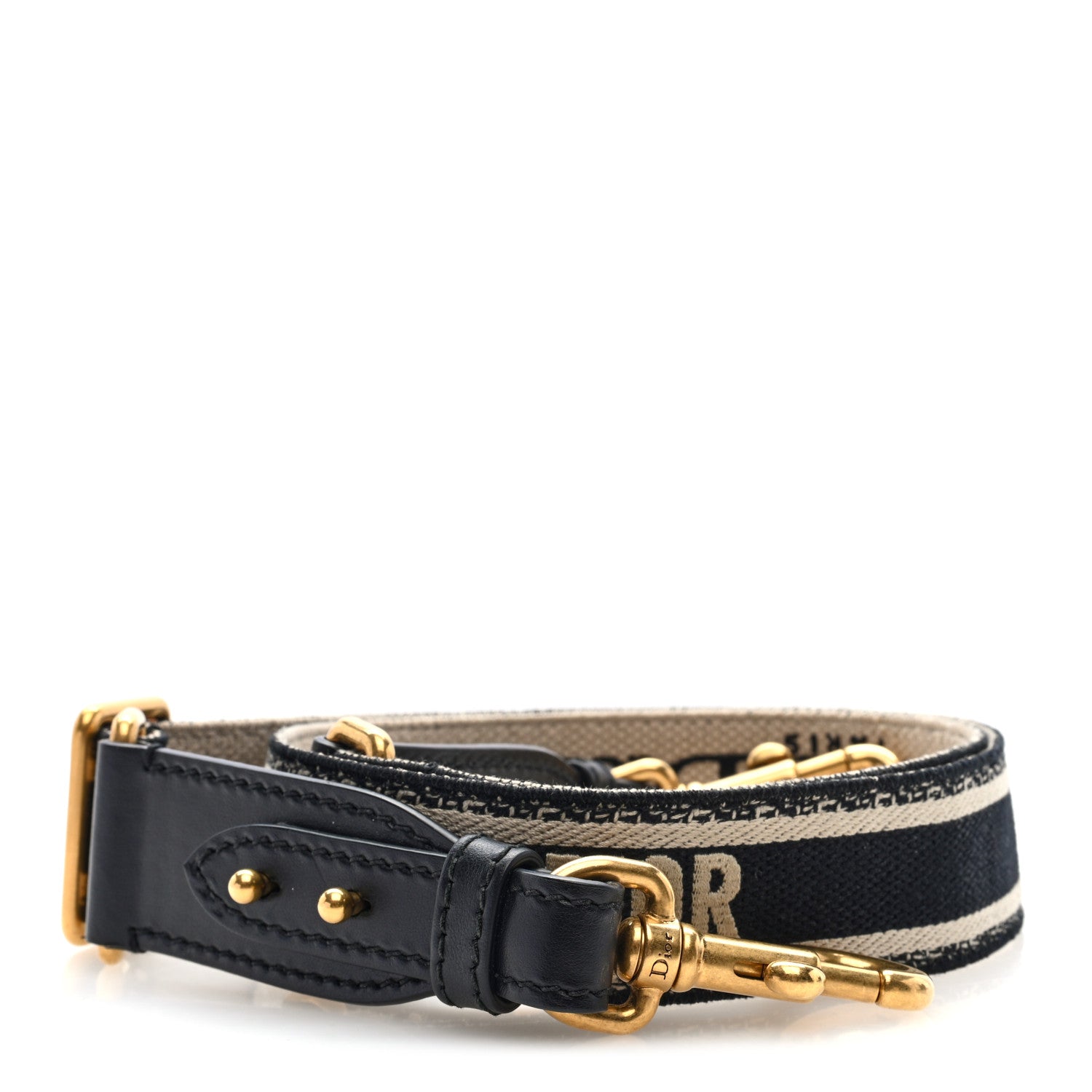 Christian Dior Canvas Embroidered Shoulder Strap Black 1 of 4