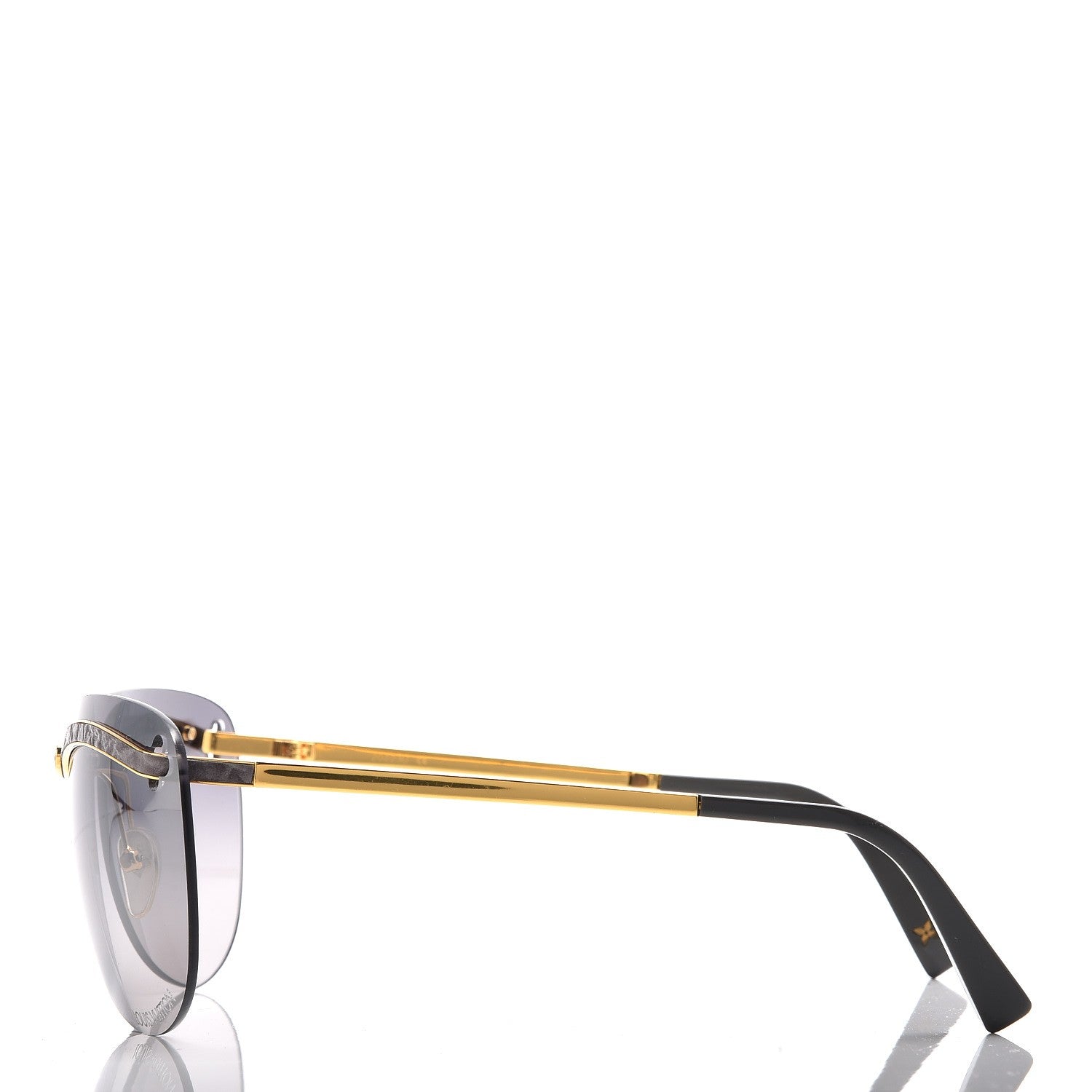 Louis Vuitton Metal Rimless Sunglasses Z0223U Gold 3 of 7