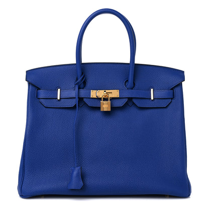 Hermes Togo Horseshoe Birkin 35 Bleu Royal 1 of 13