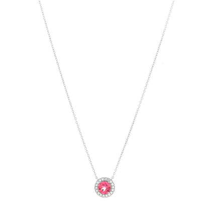 Tiffany Platinum Diamond Pink Tourmaline Soleste Pendant Necklace 1 of 6