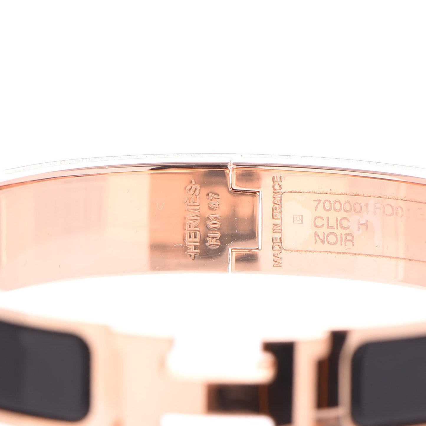 Enamel Narrow Clic Clac H Bracelet GM Black