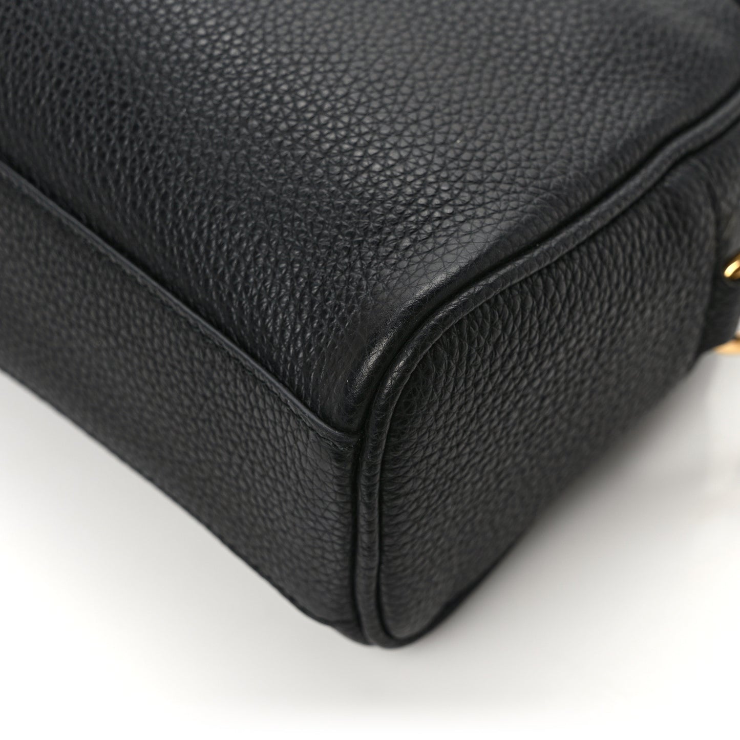 Calfskin Travel Camera Crossbody Bag Black