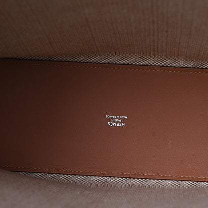Hermes Swift Toile H Cabas H En Biais 27 Ecru Naturel Gold 5 of 11