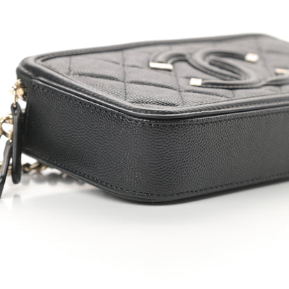 Chanel Caviar Quilted CC Filigree Clutch With Chain Black 12 of 15