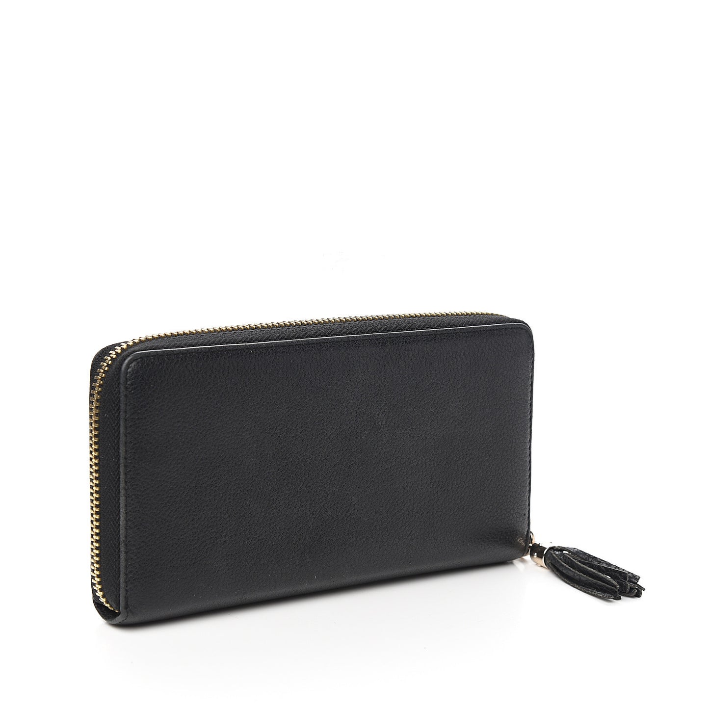Pebbled Calfskin Soho Zip Around Wallet Black