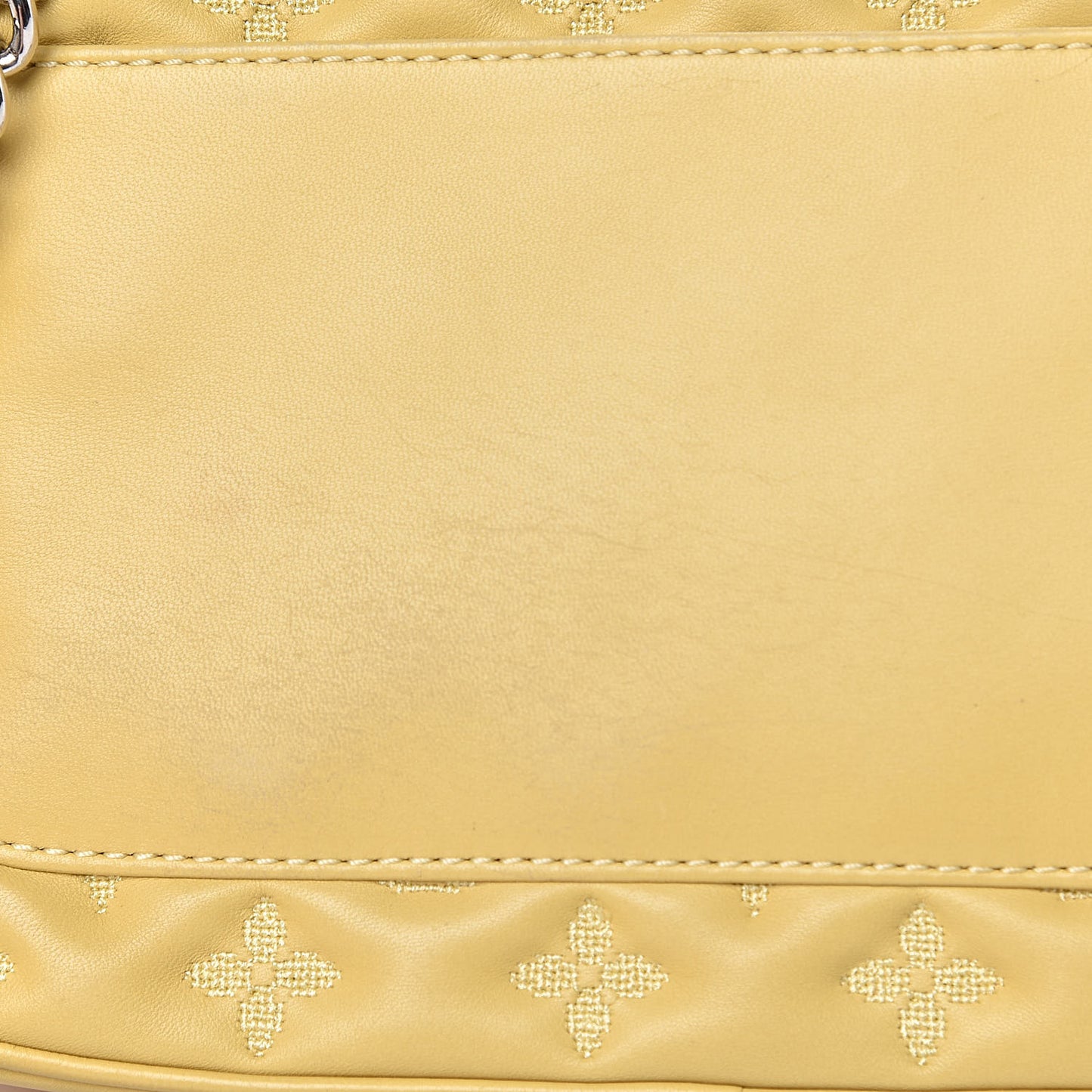 Lambskin Mama Broderie Pochette Jaune Pale