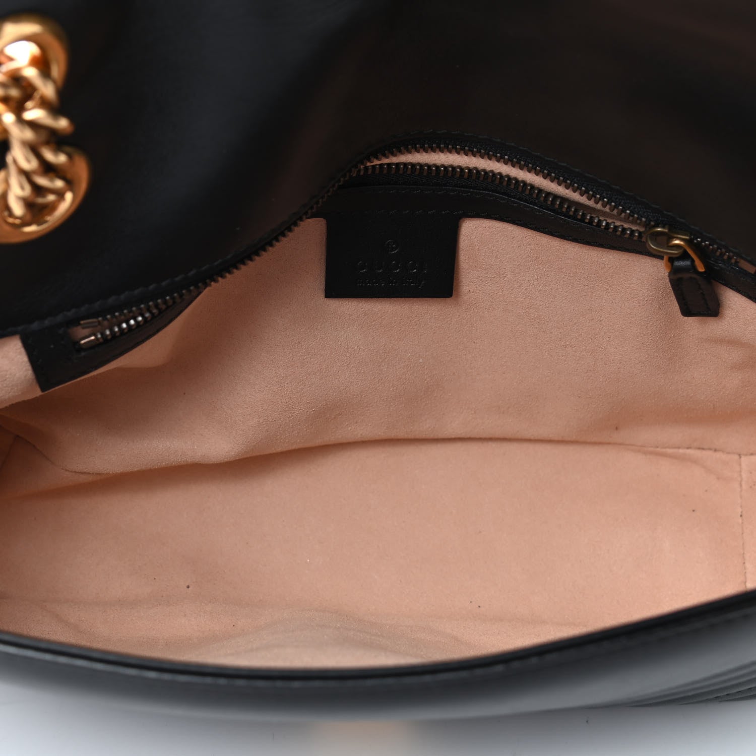 Gucci Calfskin Matelasse Small GG Marmont Shoulder Bag Black 4 of 4