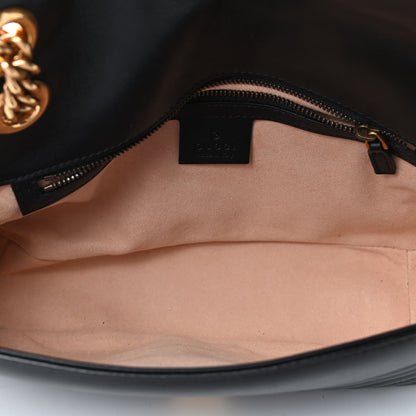 Gucci Calfskin Matelasse Small GG Marmont Shoulder Bag Black 4 of 4