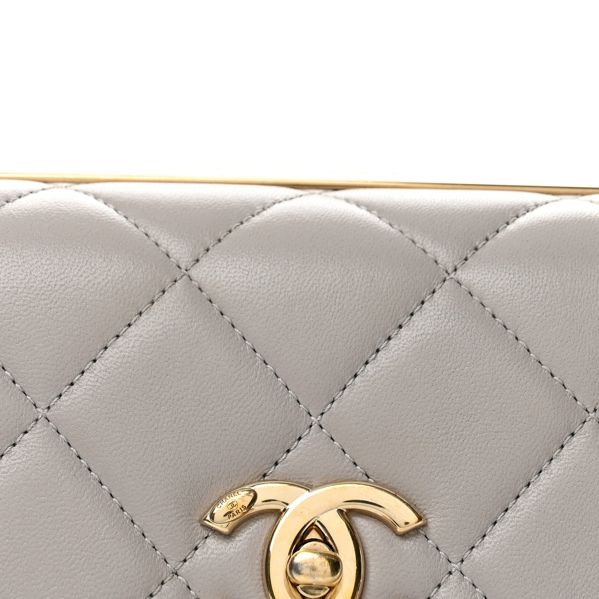 Chanel Lambskin Quilted Small Trendy CC Flap Dual Handle Bag Light Grey 8 of 14