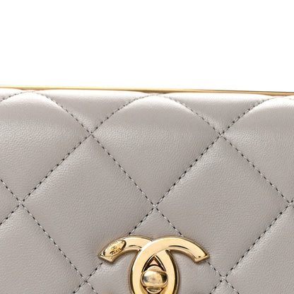 Chanel Lambskin Quilted Small Trendy CC Flap Dual Handle Bag Light Grey 8 of 14