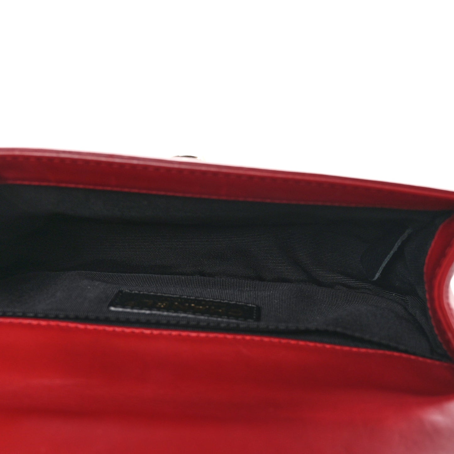 Glazed Calfskin Small Boy Flap Red