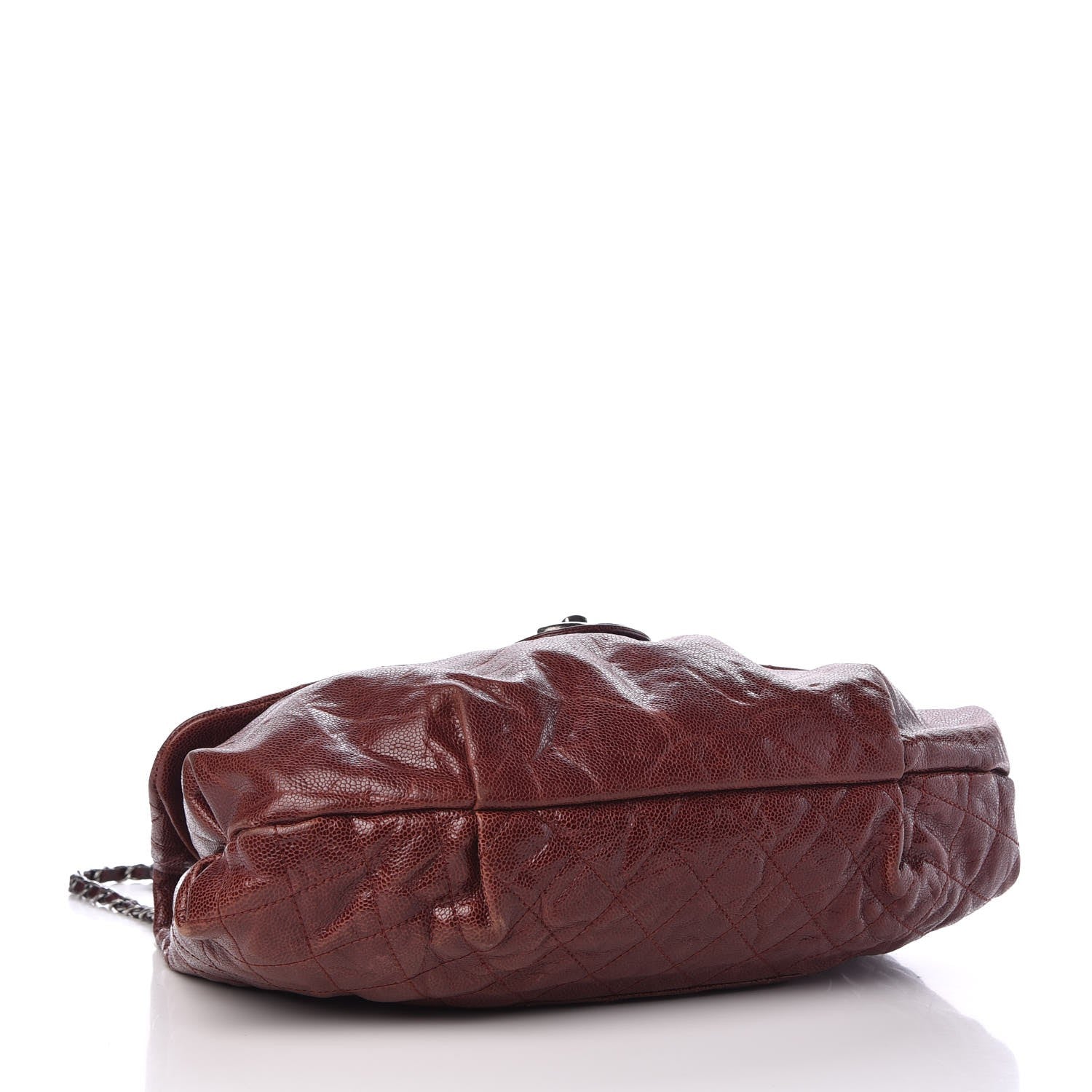 Chanel Grained Calfskin Quilted Maxi Elastic Flap Burgundy 5 of 14