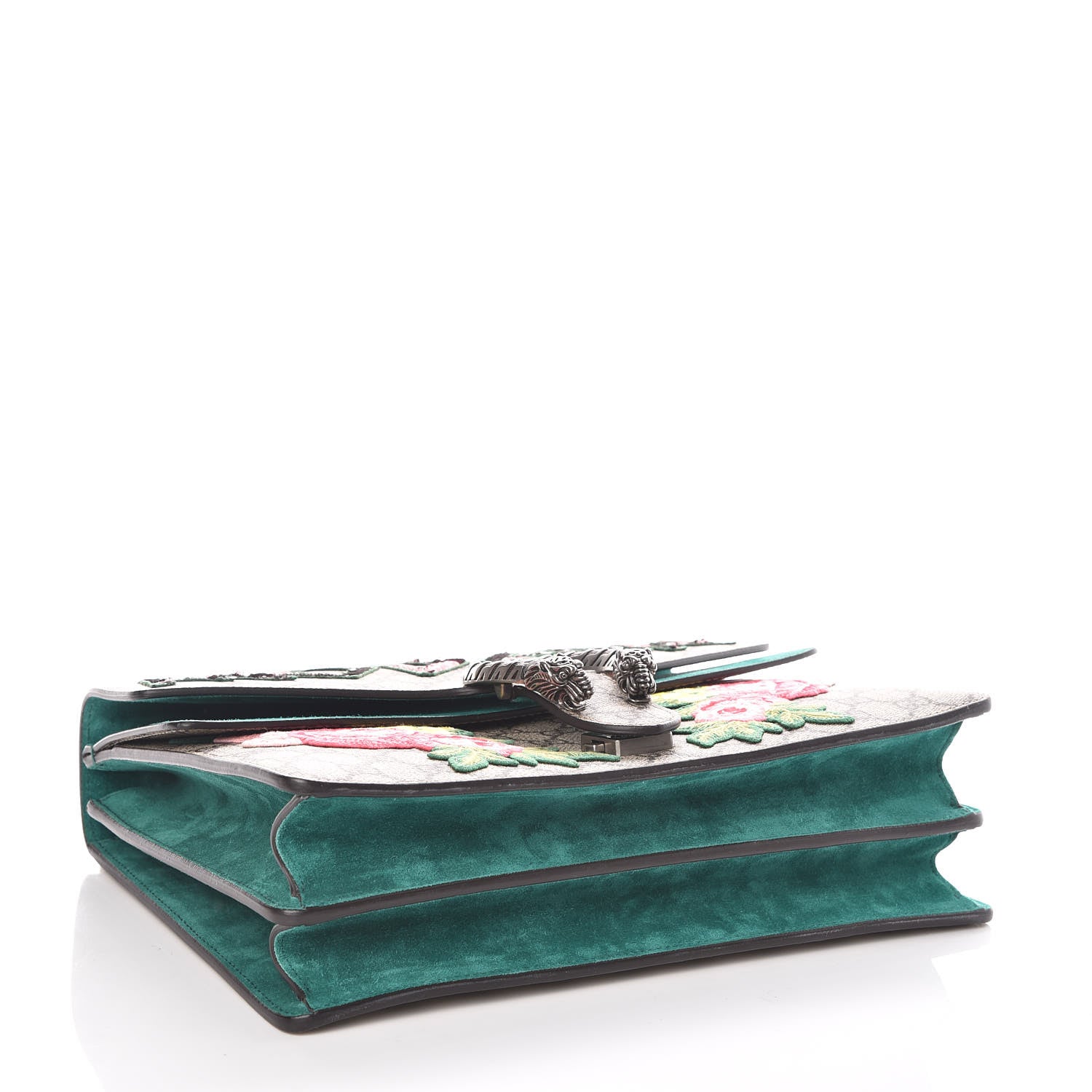 Gucci GG Supreme Monogram Embroidered Medium Dionysus Shoulder Bag Emerald 4 of 11