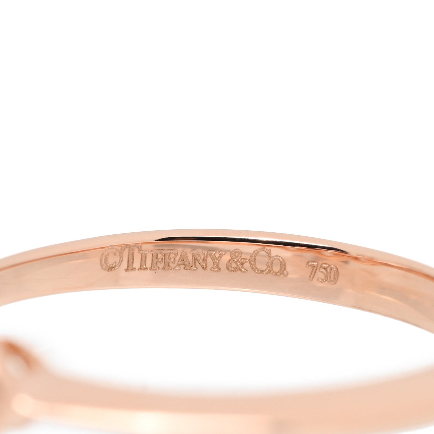 Tiffany 18K Rose Gold Diamond Three Stone Milgrain Ring 47 4 4 of 5