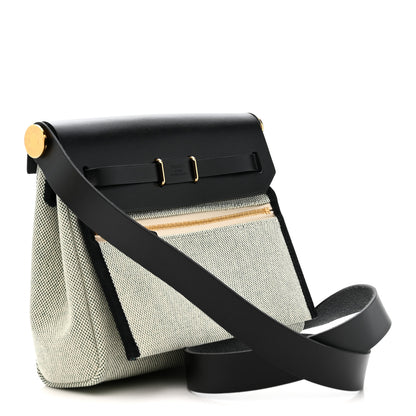 Hermes Military Toile Vache Hunter Herbag Zip Retourne 20 Ecru Vert Moyen Black 2 of 11