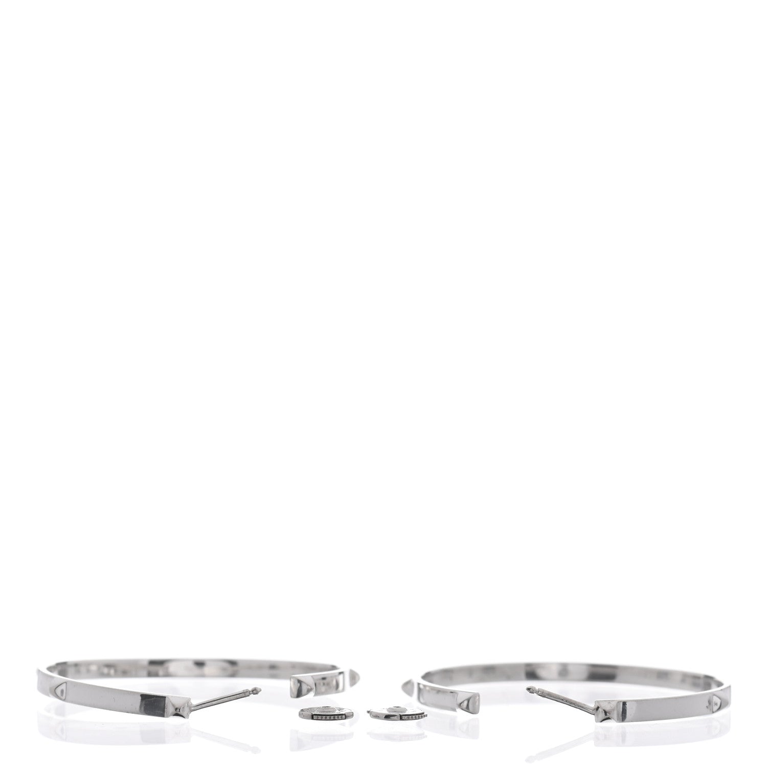 Hermes Sterling Silver Mini Clous Hoop Earrings 3 of 4