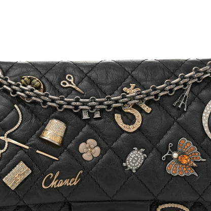 Chanel Aged Calfskin Lucky Charms 2.55 Reissue 225 Flap Black 8 of 11