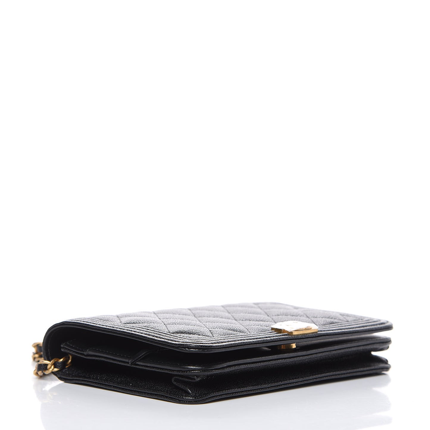Caviar Quilted Boy Wallet On Chain WOC Black