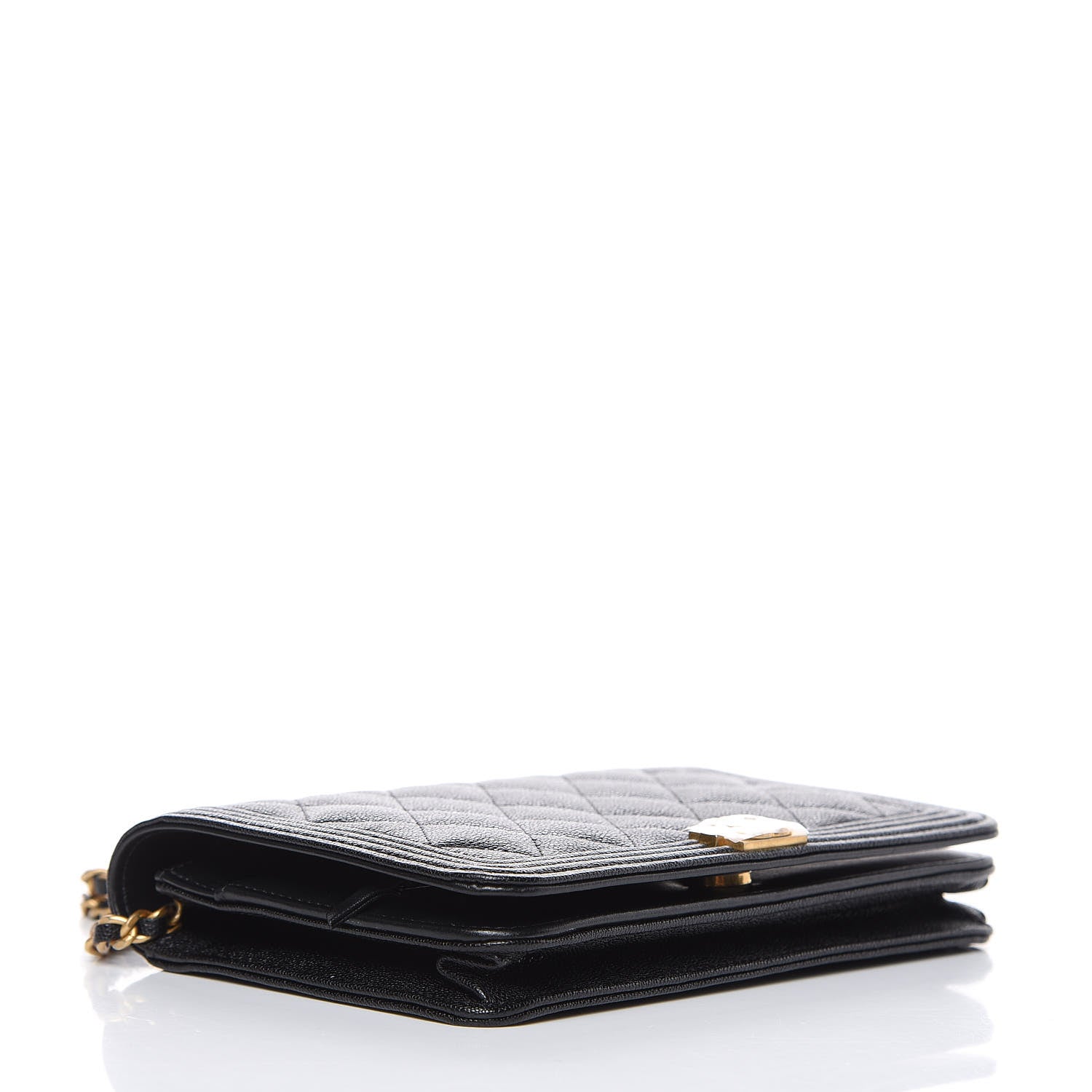 Chanel Caviar Quilted Boy Wallet On Chain WOC Black 4 of 12