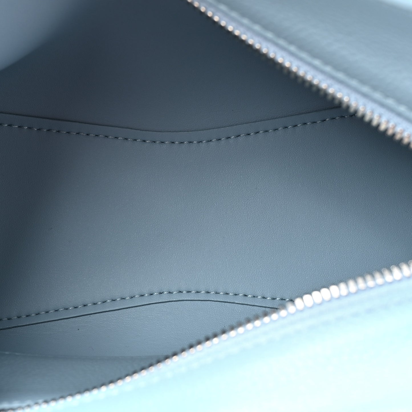 Grained Calfskin Neo Classic Silver Hardware Mini City Blue Grey