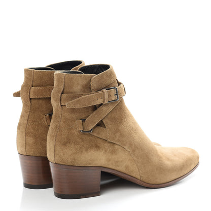 Saint Laurent Suede Womens Blake Ankle Boots 38.5 New Sigaro 4 of 10