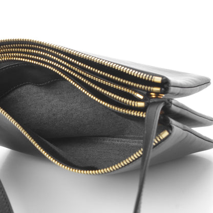 Celine Lambskin Small Trio Crossbody Bag Black 9 of 9