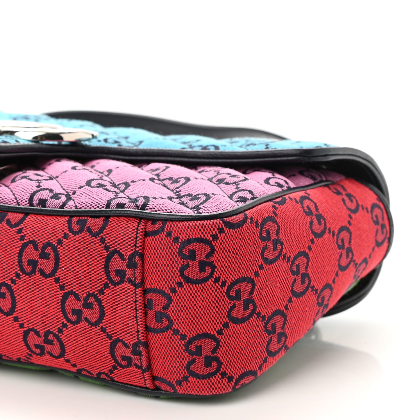 Monogram Multicolor Matelasse Diagonal Small GG Marmont Shoulder Bag Light Blue Pink Blue Green Red