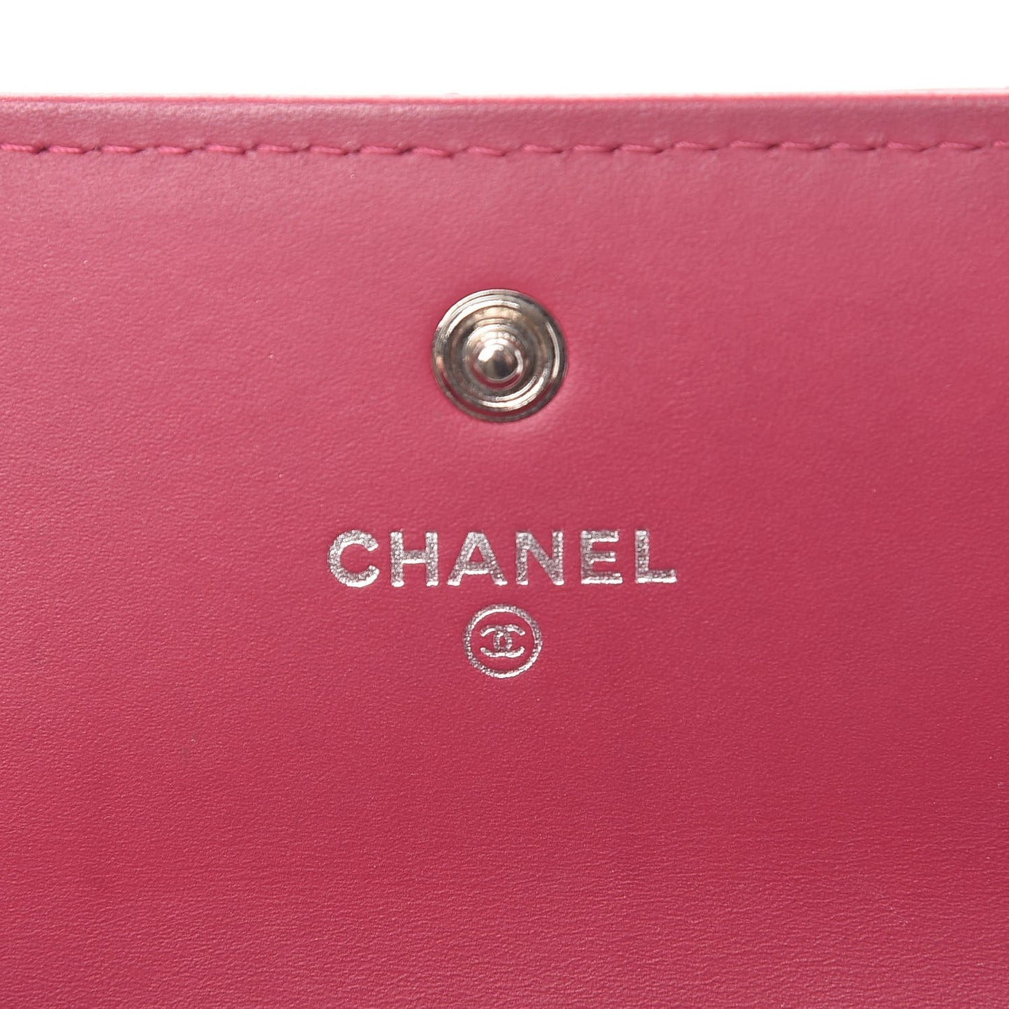 Patent Calfskin Quilted Large Brilliant Flap Wallet Fuchsia