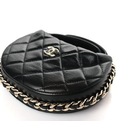 Chanel Lambskin Quilted Chain Around Pouch Black 9 of 9