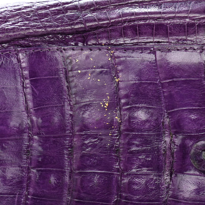 Nancy Gonzalez Crocodile Tote Purple 7 of 10