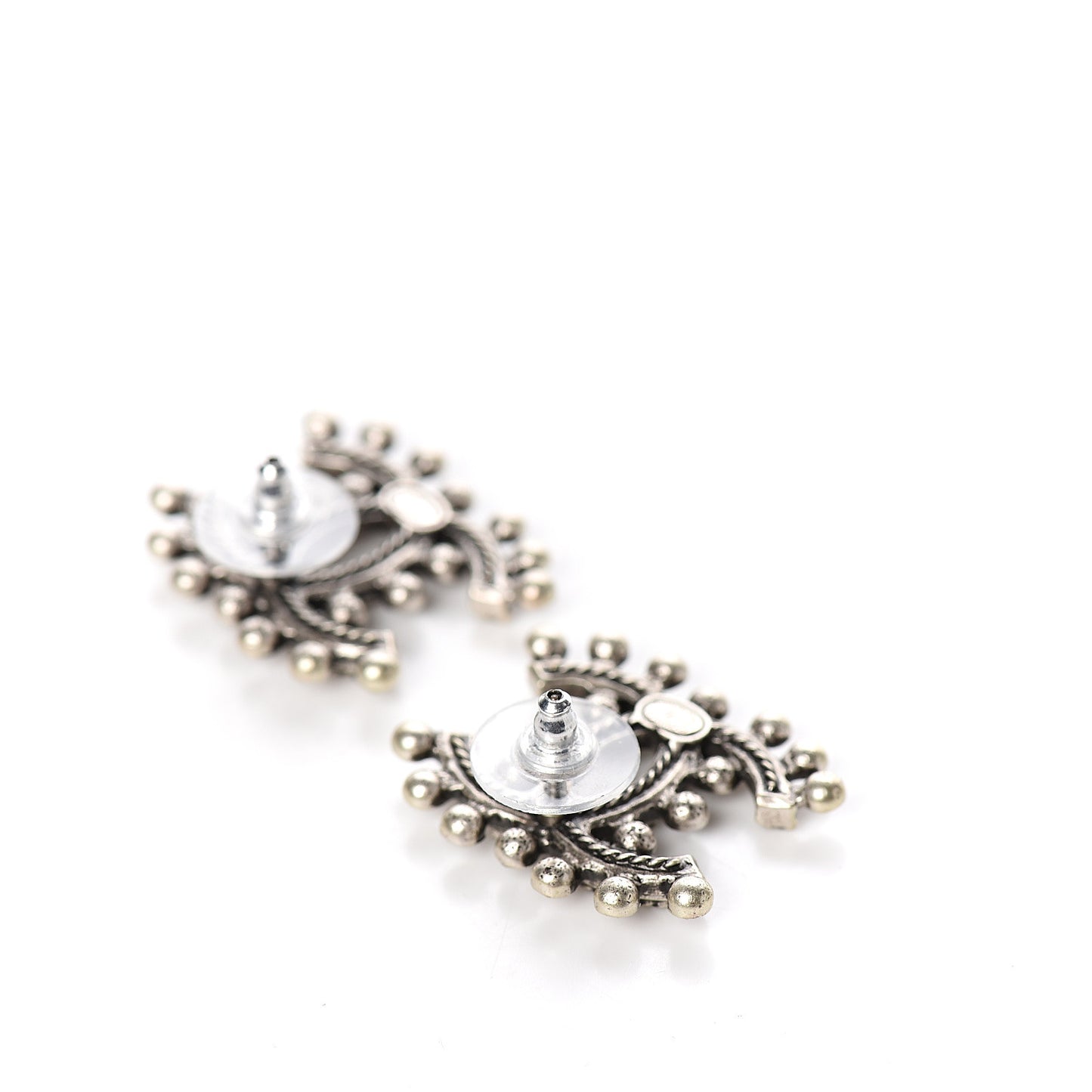 Crystal CC Earrings Silver