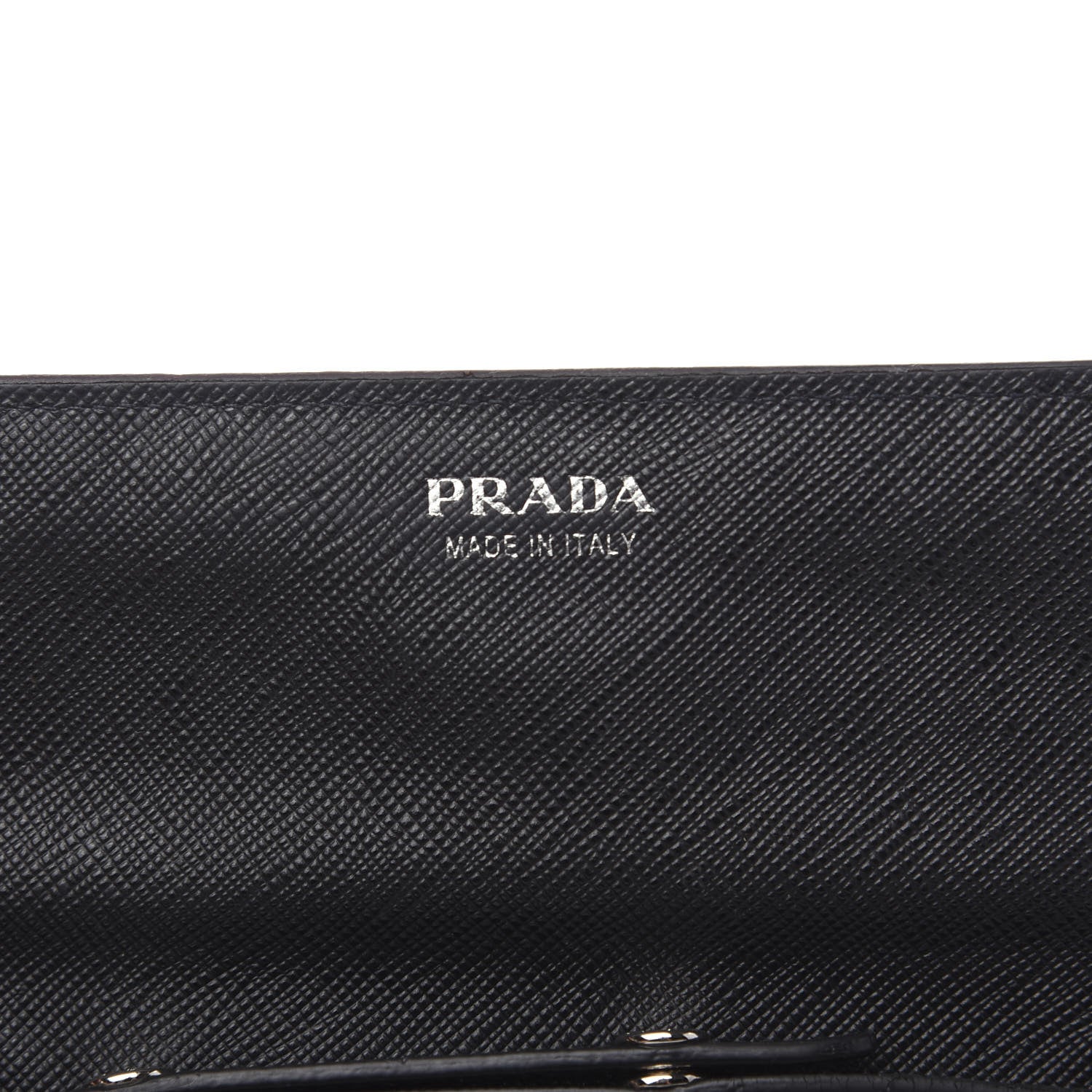 Prada Saffiano Metal Flap Wallet With Strap Black 10 of 14