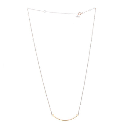 Tiffany 18K Rose Gold Small T Smile Pendant Necklace 4 of 7
