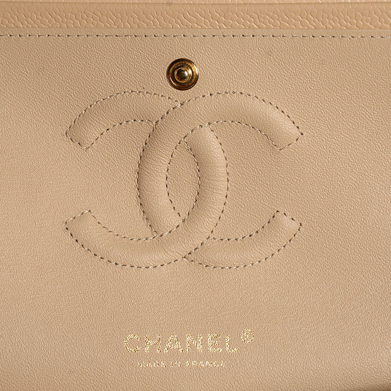 Chanel Caviar Quilted Medium Double Flap Beige Clair 7 of 8