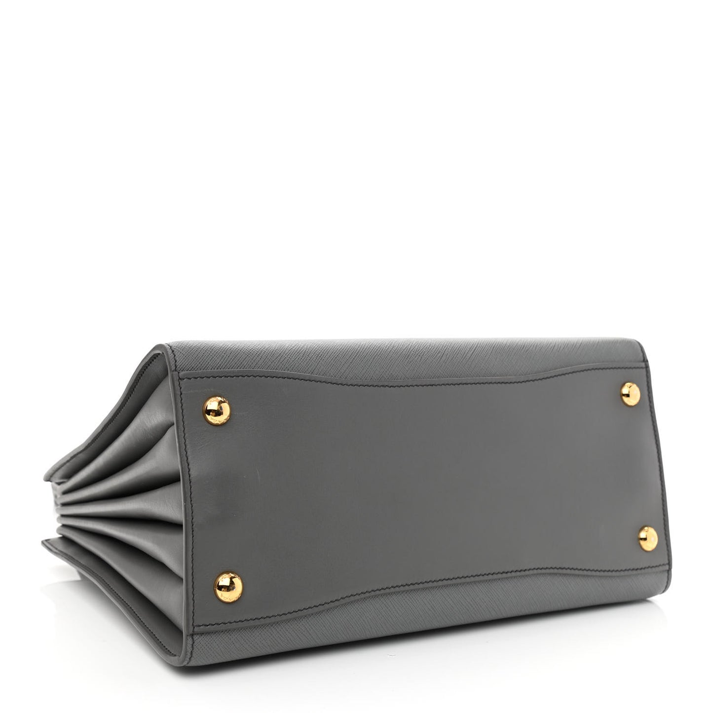 Saffiano City Calfskin Medium Bibliothèque Top Handle Mercurio