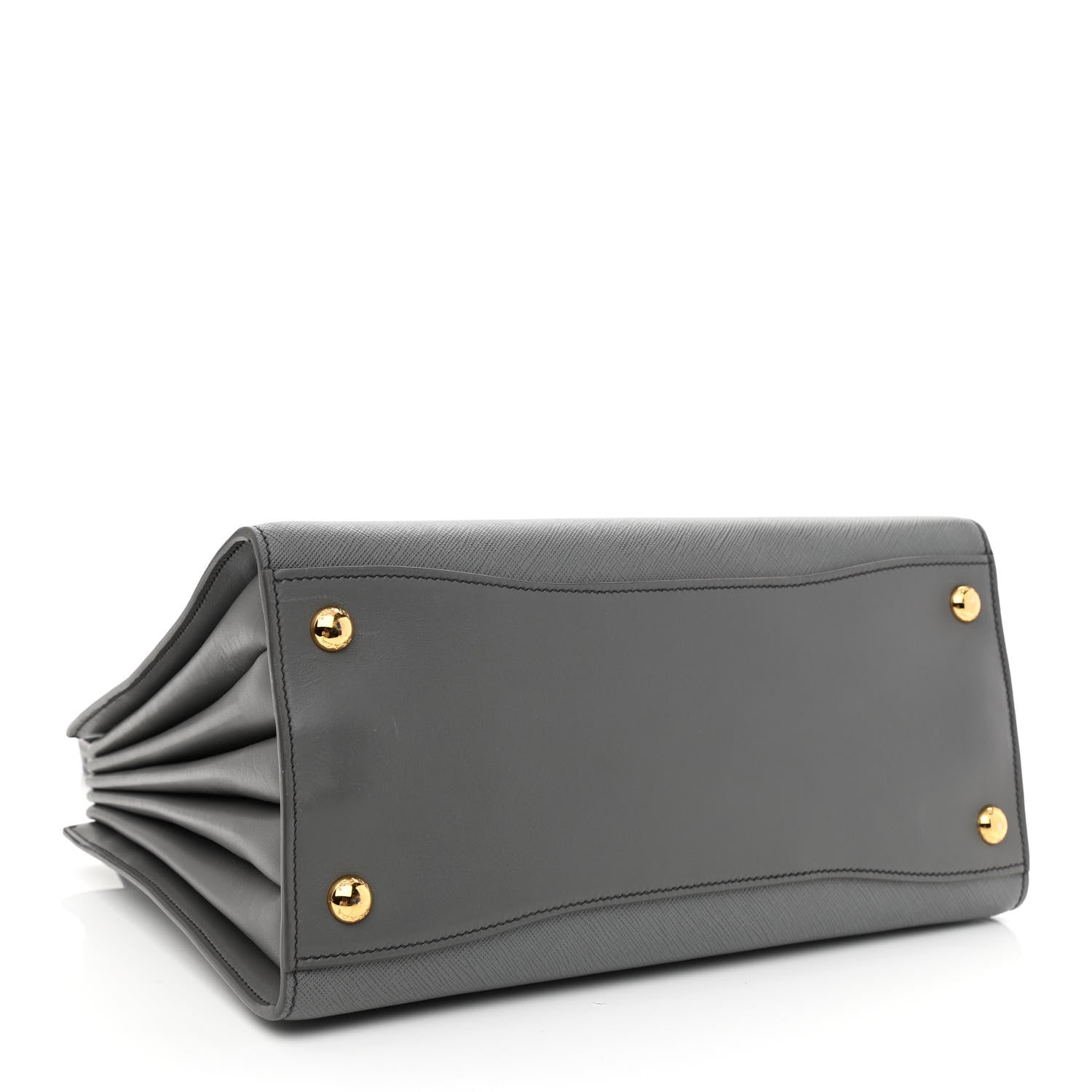 Prada Saffiano City Calfskin Medium Bibliothèque Top Handle Mercurio 4 of 12