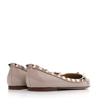 Valentino Garavani Patent Rockstud Ballerina Flats 37 Poudre 3 of 4