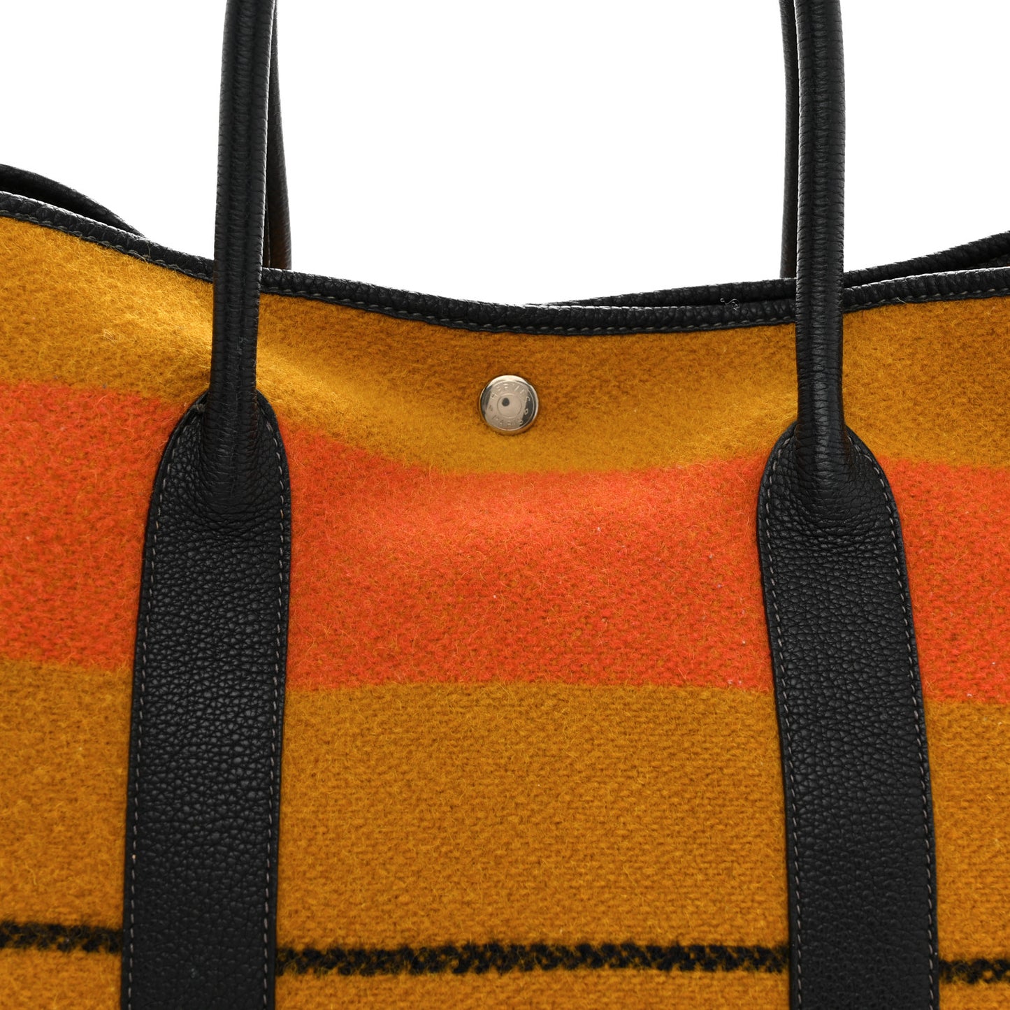 Wool Rocabar Garden Party Tote 36 MM Orange Bleu Marine