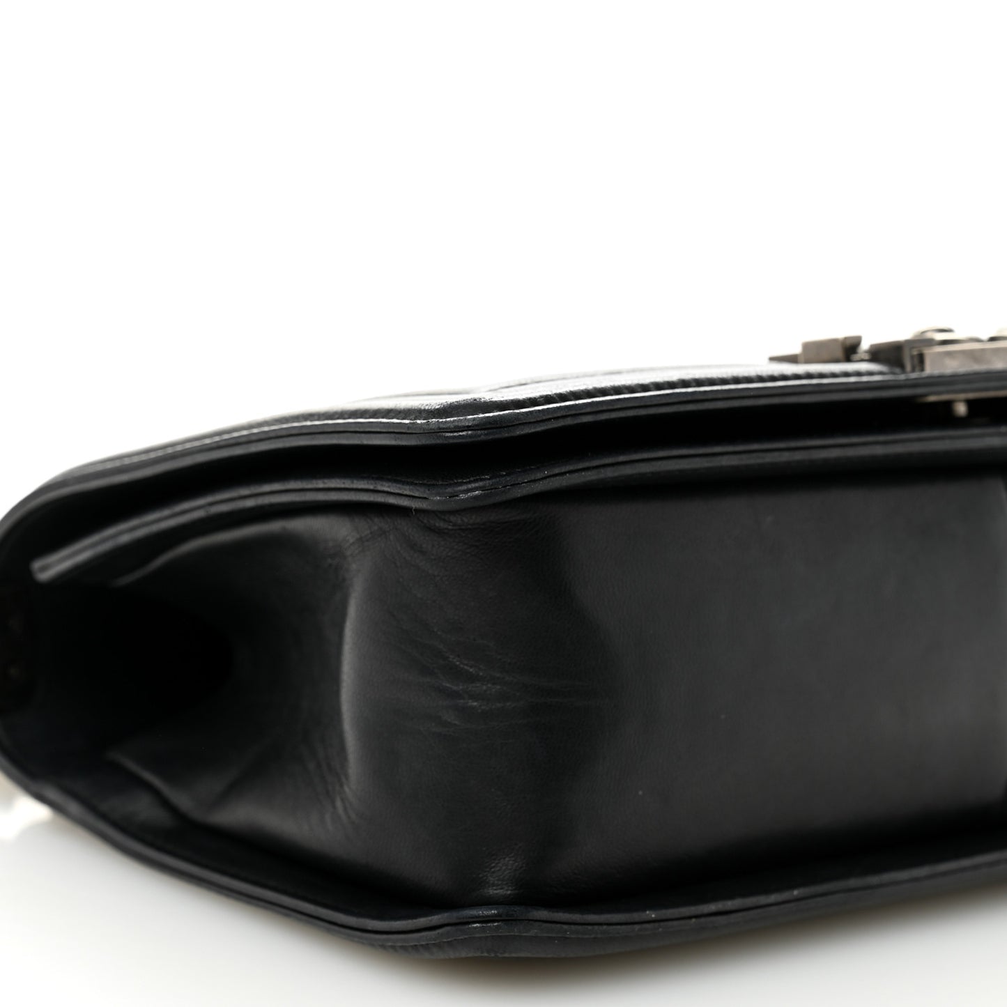 Lambskin Quilted Medium Boy Flap Black