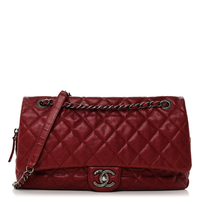 Chanel Iridescent Caviar Quilted Large Chic Flap Red 1 of 14