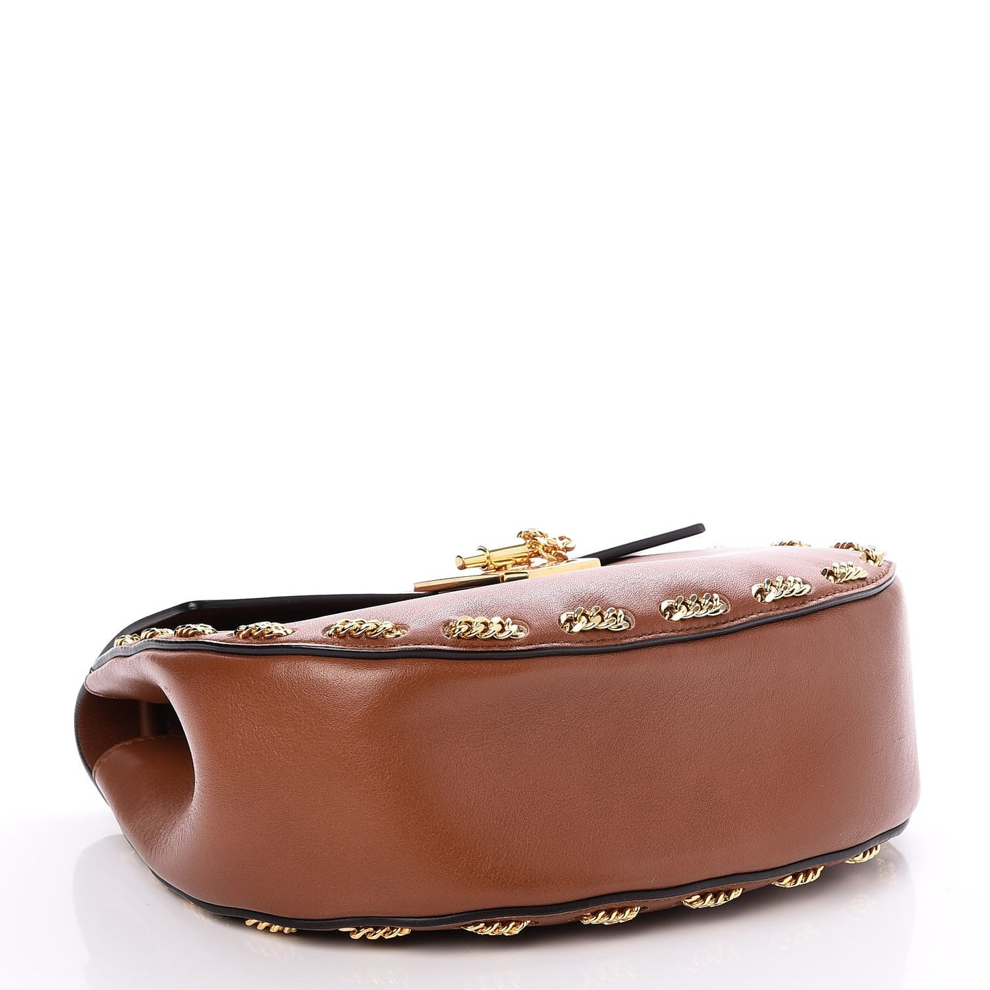 Calfskin Drew Chain Shoulder Bag Tobacco