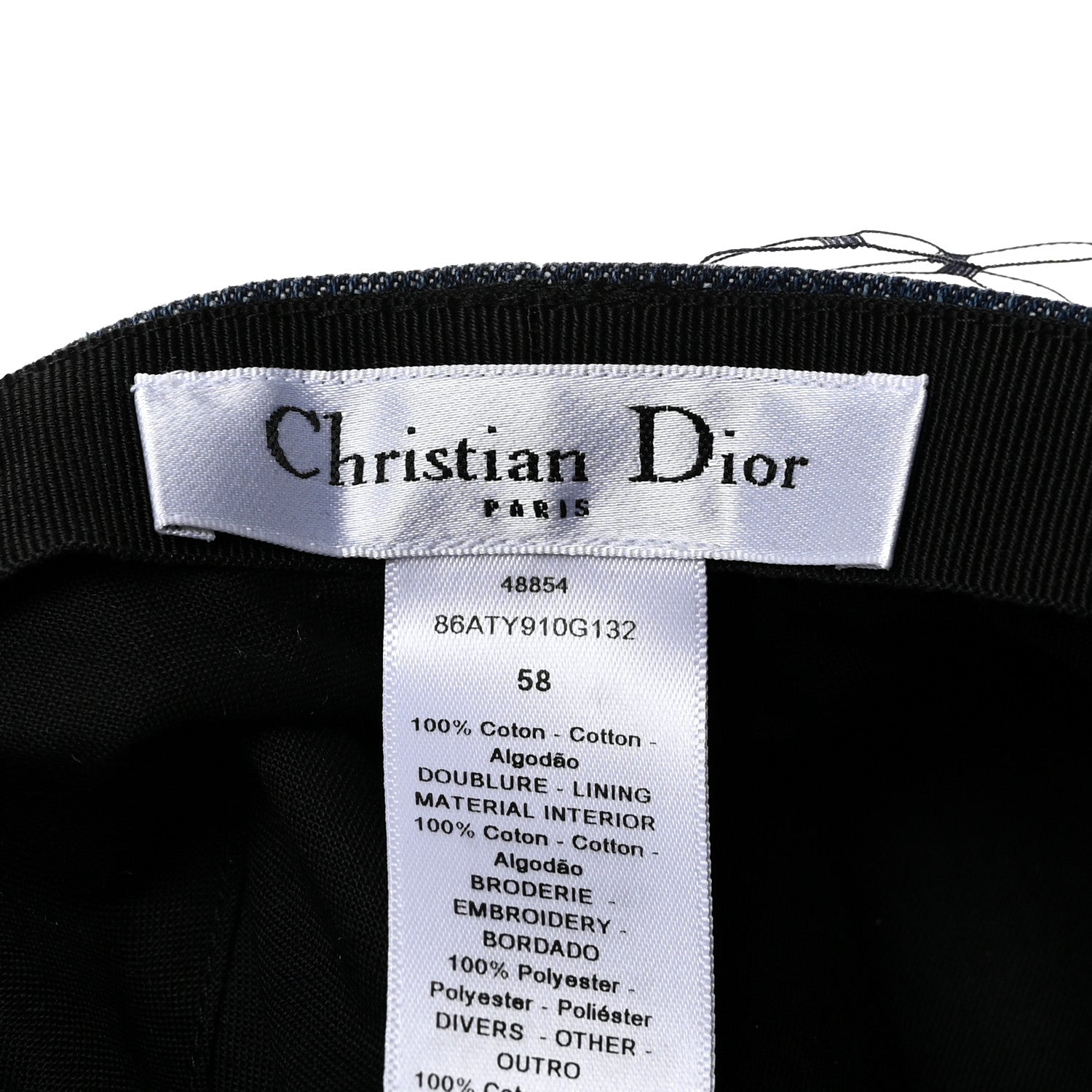 Christian Dior Cotton Denim Arty Beret Cap With Veil 58 Blue 8 of 11