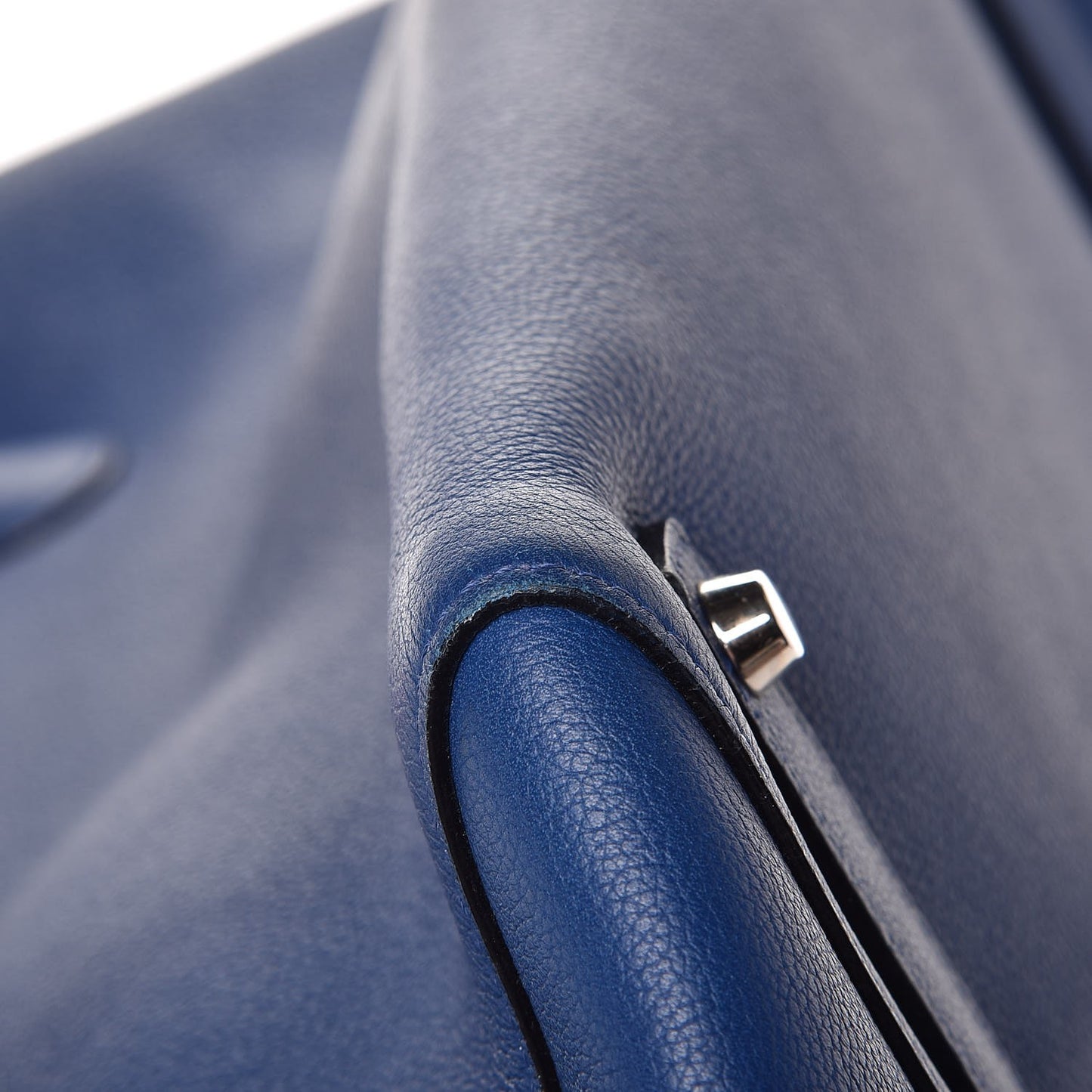Supple Grained Calfskin Large Open Bar Tote Blue