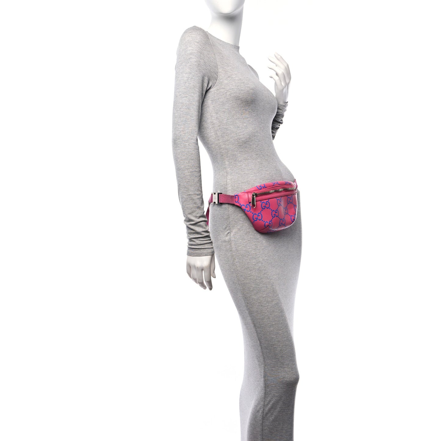 Calfskin GG Tennis Bi-Color Embossed Belt Bag Modern Fucsia Modern Blue