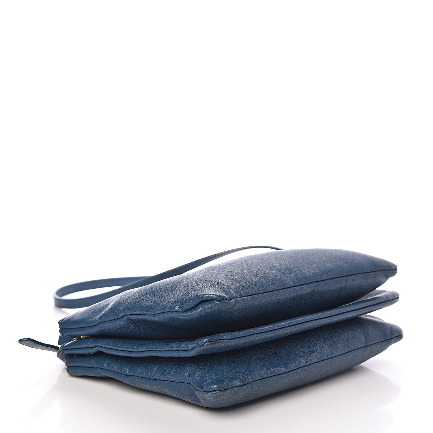 Celine Lambskin Small Trio Crossbody Bag Denim 4 of 13